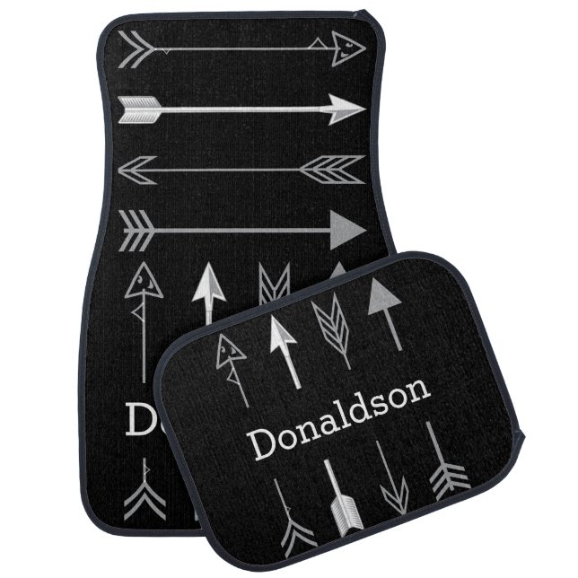 Black and Gray Arrows Car Mat (Set)