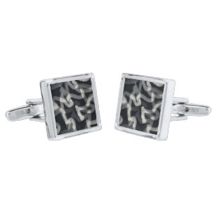 Black and Gray Artsy Silver Cufflinks