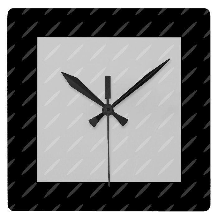 Black and Gray Background Design, Thin Ovals. Square Wall Clocks