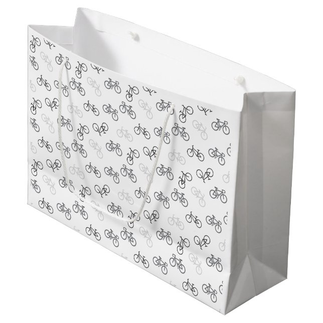 Black and Gray Bikes Large Gift Bag (Front Angled)