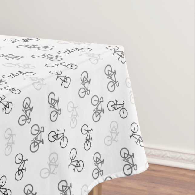 Black and Gray Bikes Tablecloth (In Situ)