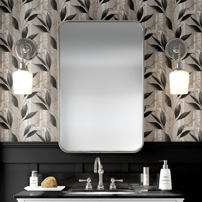 Black and Gray Botanical Leaf Wallpaper (Creator Uploaded)