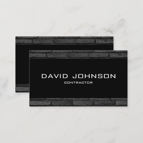 Black and Gray Brick Simple Design Business Card