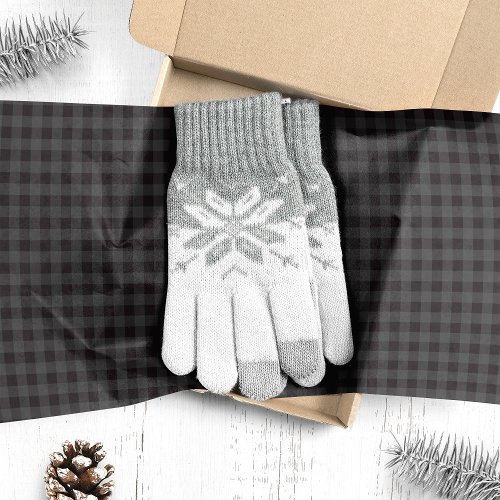 Black And Gray Buffalo Plaid Christmas Tissue Paper