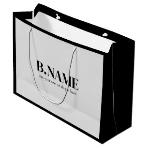 Black And Gray Business Custom Logo Shopping Large Gift Bag