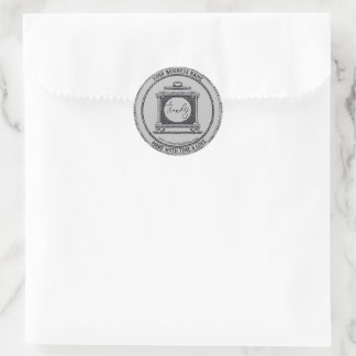 Black and gray business sticker