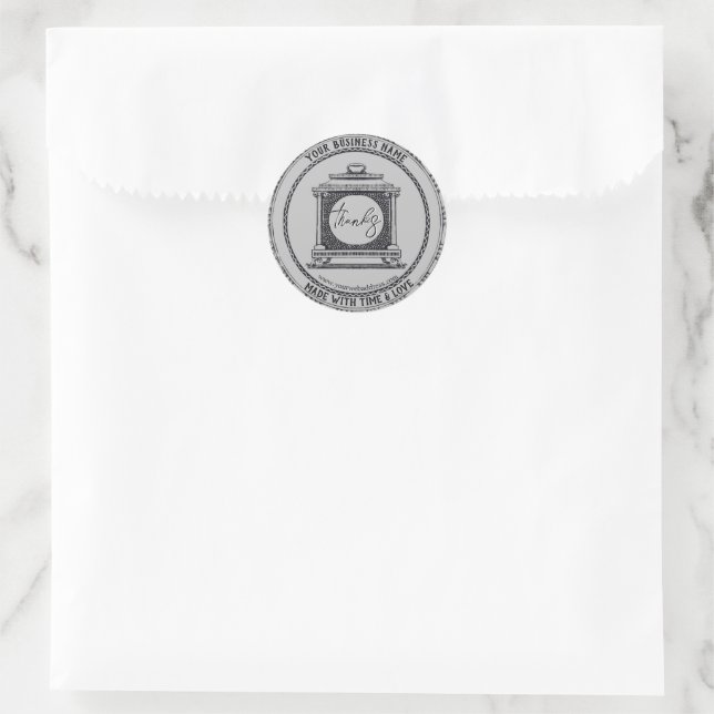 Black and gray business sticker (Bag)