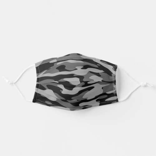 Black and Gray Camo Adult Cloth Face Mask