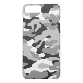 Black And Gray Camo Iphone 8 Plus/7 Plus Case by greatgear at Zazzle