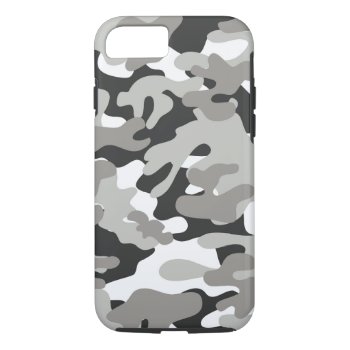 Black And Gray Camo Iphone 8/7 Case by greatgear at Zazzle
