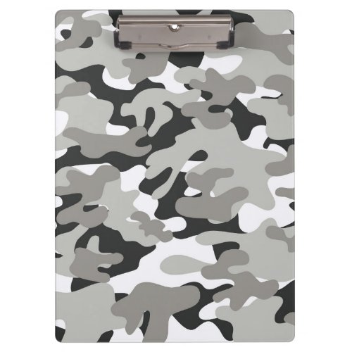 Black and Gray Camo Design Clipboard