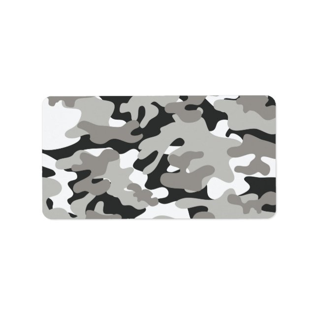 Black and Gray Camo Design Label (Front)