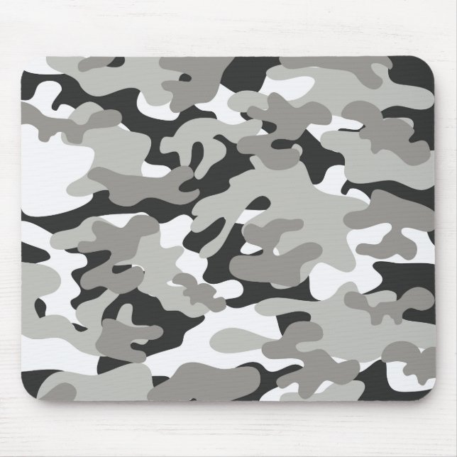 Black and Gray Camo Mouse Pad (Front)
