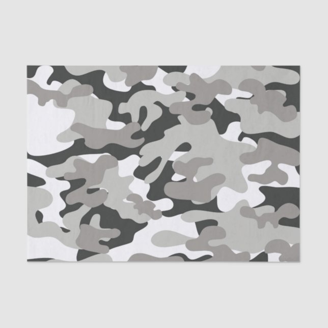 Black and Gray Camo Tissue Paper (Front)