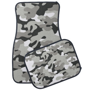 Black And Gray Camouflage Car Mats