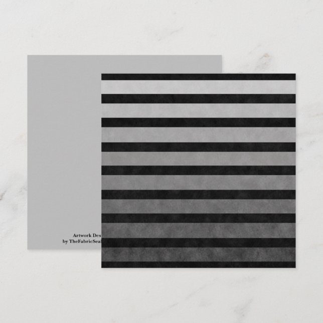 Black And Gray Camouflage Textured Line Stripes Card (Front/Back)