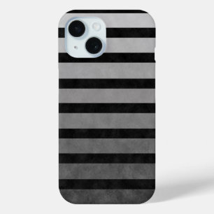 Black And Gray Camouflage Textured Line Stripes iPhone 15 Case
