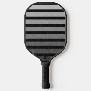 Black And Gray Camouflage Textured Line Stripes Pickleball Paddle