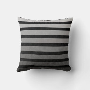 Black And Gray Camouflage Textured Line Stripes Throw Pillow