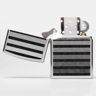 Black And Gray Camouflage Textured Line Stripes Zippo Lighter