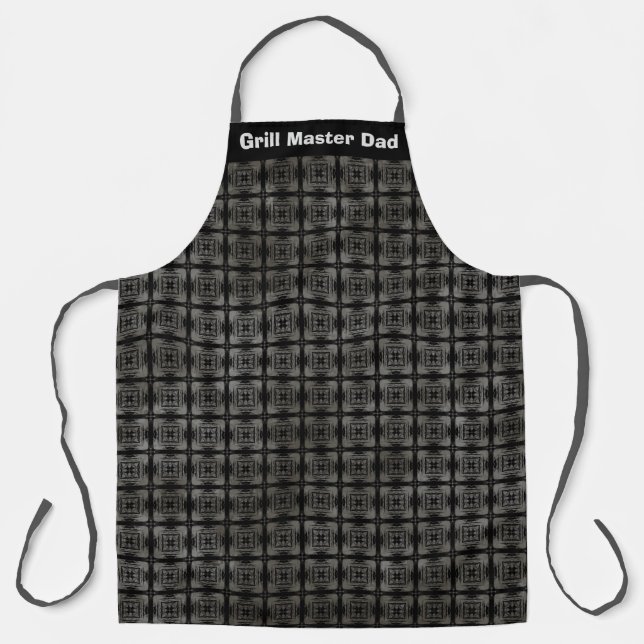 Black and Gray Check Pattern Apron (Front)