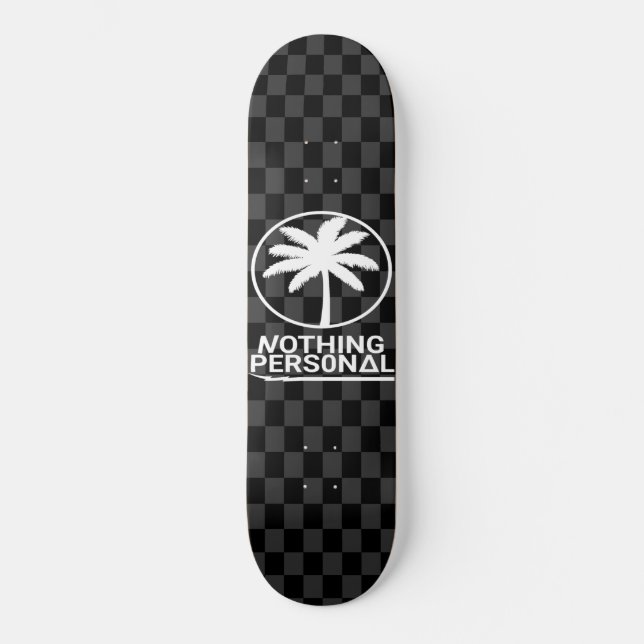 Black and Gray Checkerboard Pattern Skateboard (Front)