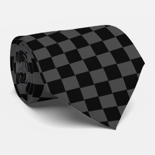 Black and Gray Checkered Tie