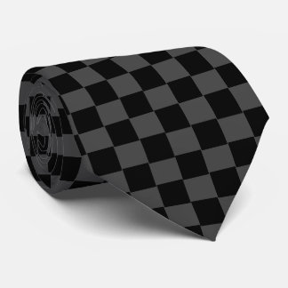 Black and Gray Checkered Tie