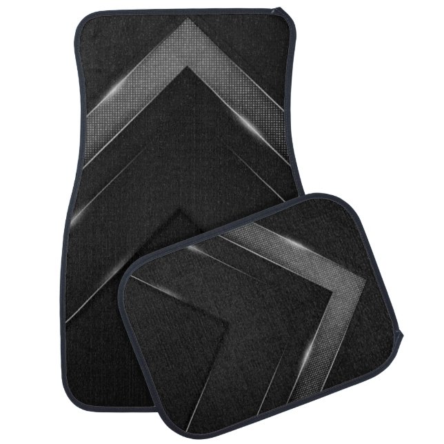 Black And Gray Chevron  Car Floor Mat (Set)
