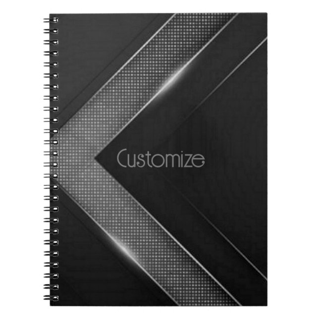Black And Gray Chevron Notebook (Front)
