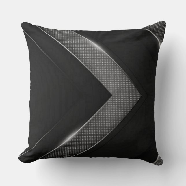  Black And Gray Chevron  Throw Pillow (Front)