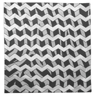 Black and Gray Chevron Zebra pattern Napkin