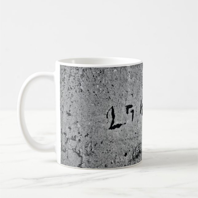 Black and gray concrete surface coffee mug (Left)