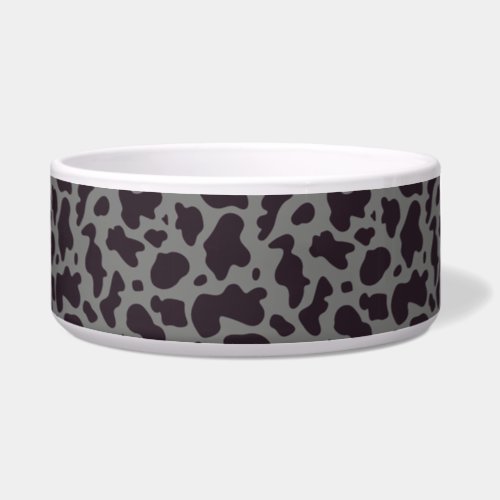 Black and gray Cow Pattern Print Bowl