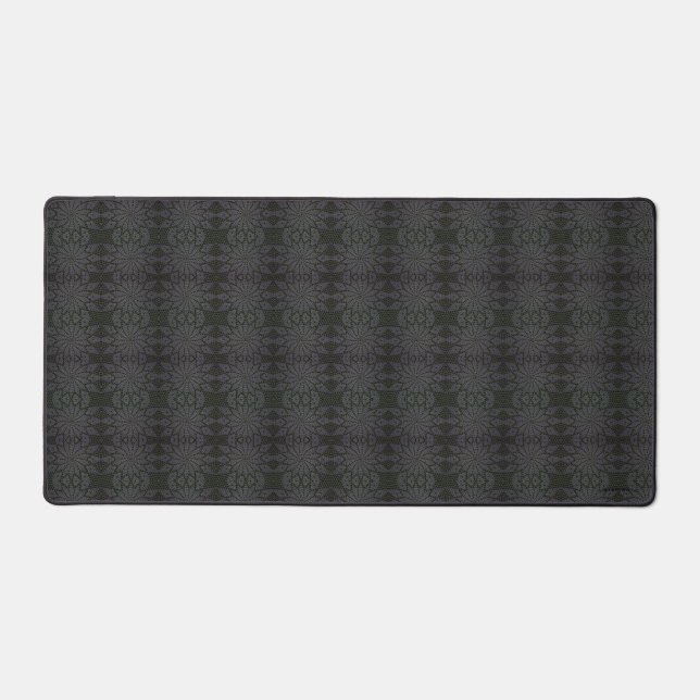 Black and Gray Crochet look Design Desk Mat HAMbwg (Front)