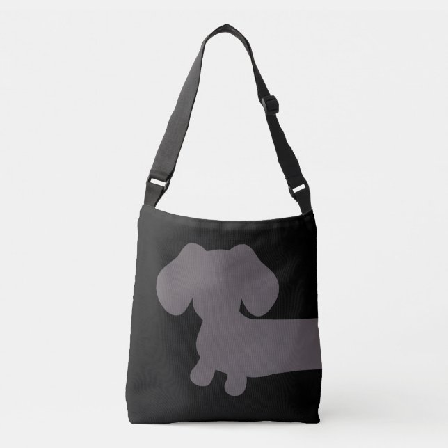 Black and Gray Dachshund Tote Bag (Front)