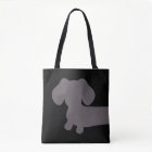 Black and Gray Dachshund Tote Bag