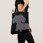 Black and Gray Dachshund Tote Bag