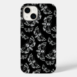 Black and Gray Deaths Head Hawk Moth Gothic Skull Case-Mate iPhone 14 Case