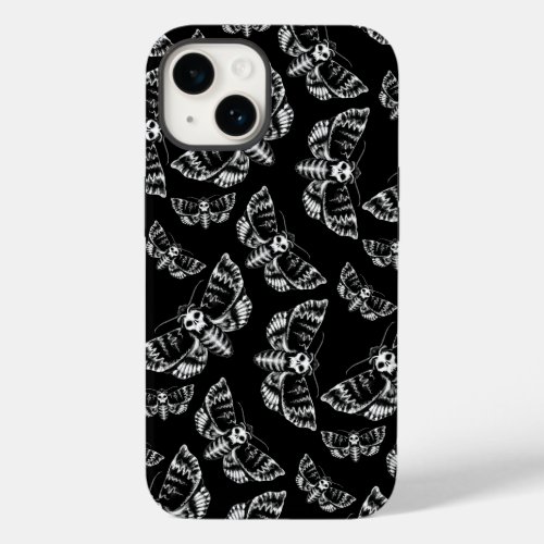 Black and Gray Deaths Head Hawk Moth Gothic Skull Case_Mate iPhone 14 Case