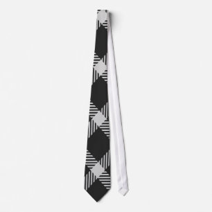 Black and Gray diagonal Striped Tie