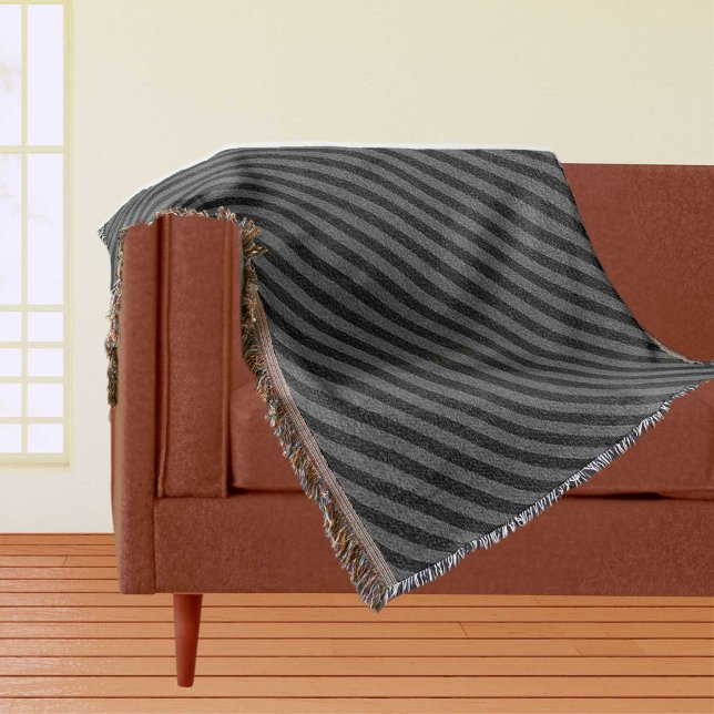 Black and Gray Diagonal Stripes Throw Blanket (Black and Gray Diagonal Stripes Throw Blanket)