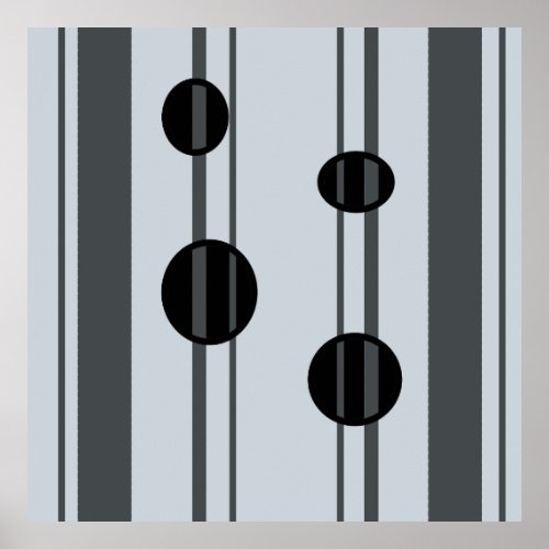 Black and gray dots and lines poster