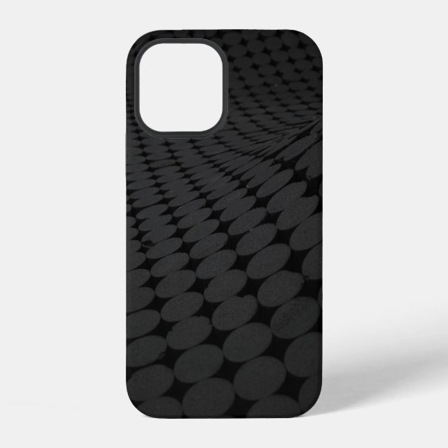 Black and gray dotted surface iphone case (Back)