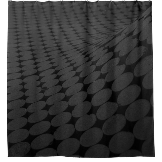 Black and gray dotted surface shower curtain (Front)