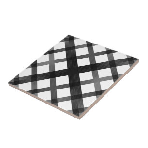 Black And Gray Fading Ombre Crisscross X Pattern Ceramic Tile