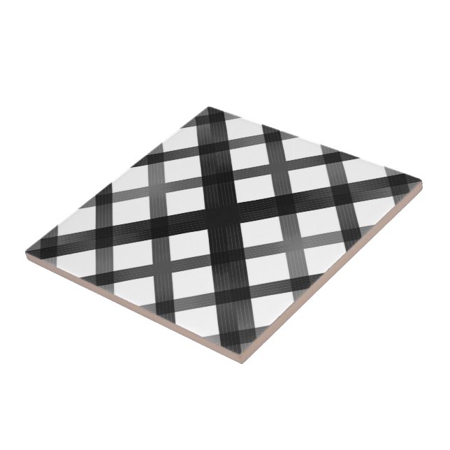 Black And Gray Fading Ombre Crisscross X Pattern   Ceramic Tile (Side)