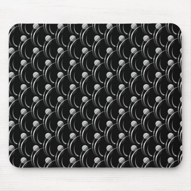 Black and Gray Fancy Swirls Mousepad (Front)