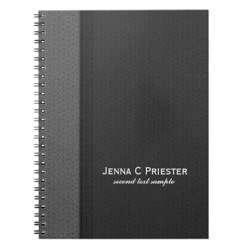 Black And Gray Faux Leather Notebook