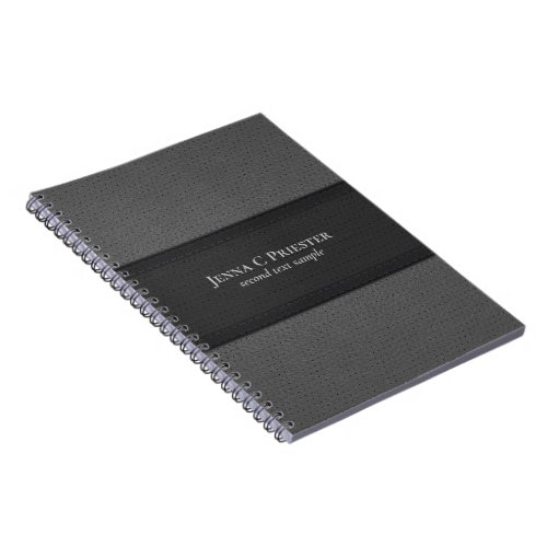 Black And Gray Faux Leather Texture 2 Notebook